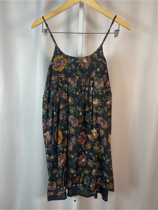 NATURAL LIFE Dresses & Skirts - NATURAL LIFE Medium Floral Sunflower Spaghetti-Strap Mini Dress Pockets A Line